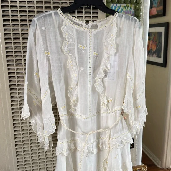 NEW Zimmermann Acacia embroidered midi dress - Picture 6 of 11